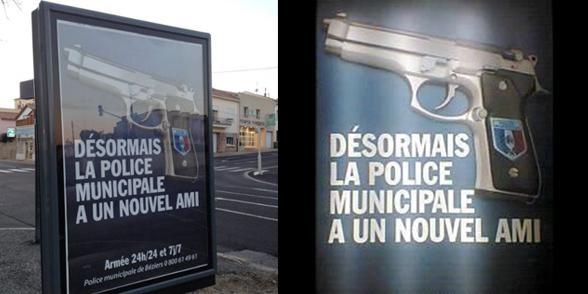 Affiches sur la police municipale à Béziers