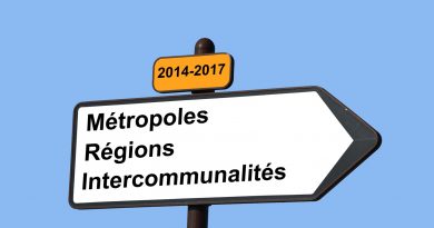 Infographie représentant une pancarte routière "Métropoles, régions et intercommunalités", direction la réforme territoriale!